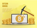Bitcoin mining concept illustration vector design template Royalty Free Stock Photo