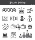 Bitcoin mining icon set 1