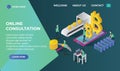 Bitcoin mining isometric illustration