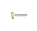 Bitcoin Mining Logo Template. Cryptocurrency Vector Design