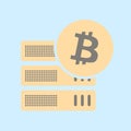 Bitcoin mining machine concept. Cryptocurrency hardware business technology thin vector icon Royalty Free Stock Photo