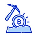 Bitcoin mining, mining, bitcoin, cryptocurrency mining fully editable vector icons Royalty Free Stock Photo