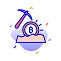Bitcoin mining, mining, bitcoin, cryptocurrency mining fully editable vector icons Royalty Free Stock Photo