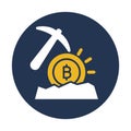 Bitcoin mining, mining, bitcoin, cryptocurrency mining fully editable vector icons Royalty Free Stock Photo