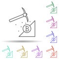 Bitcoin mining multi color icon. Simple thin line, outline vector of bitcoin blockchain icons for ui and ux, website or mobile Royalty Free Stock Photo