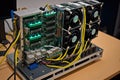 bitcoin mining rig, with gpus and asics crunching numbers