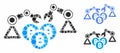 Bitcoin Mining Robotics Mosaic Icon of Circle Dots