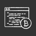 Bitcoin mining software chalk icon Royalty Free Stock Photo