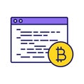 Bitcoin mining software color icon Royalty Free Stock Photo