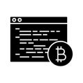 Bitcoin mining software glyph icon Royalty Free Stock Photo