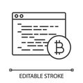 Bitcoin mining software linear icon Royalty Free Stock Photo