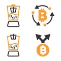 Bitcoin Mixer Vector Icon Set