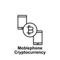 Bitcoin mobile phone change outline icon. Element of bitcoin illustration icons. Signs and symbols can be used for web, logo,