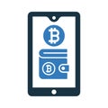 Bitcoin, mobile wallet icon design