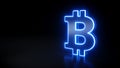 Bitcoin Neon Sign On Black Background - 3D Illustration