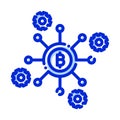 Bitcoin network, bitcoin node, blockchain, bitcoin core,  fully editable vector icons Royalty Free Stock Photo