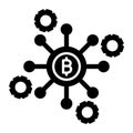 Bitcoin network, bitcoin node, blockchain, bitcoin core,  fully editable vector icons Royalty Free Stock Photo