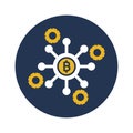 Bitcoin network, bitcoin node, blockchain, bitcoin core,  fully editable vector icons Royalty Free Stock Photo