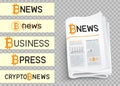 Bitcoin news logo set