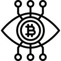 Bitcoin obsession icon, Cryptocurrency related vector
