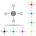 bitcoin online multi color style icon. Simple glyph, flat vector of crypto icons for ui and ux, website or mobile application