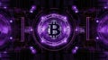 Bitcoin Online Trading Chart Background Purple Black. Generative AI Royalty Free Stock Photo