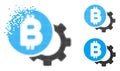 Dissolved Dot Halftone Bitcoin Options Gear Icon