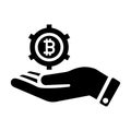 Bitcoin payment icon / black color