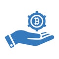 Bitcoin payment icon / blue color