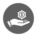 Bitcoin payment icon / gray vector