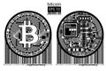 Bitcoin. Physical bit coin. Vector illustration.