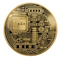 Bitcoin. Physical bit coin. Digital currency. Cryptocurrency. Go
