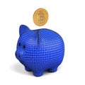 Bitcoin and piggy bank