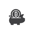 Bitcoin piggy bank vector icon Royalty Free Stock Photo