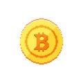 Bitcoin. Pixel art line icon vector illustration