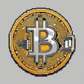 Bitcoin (pixel theme). Cryptocurrency. Financial freedom. P2P network. Bull Market