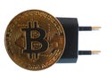Bitcoin Plug Royalty Free Stock Photo
