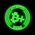 Bitcoin Plus (XBC) accepted here sign Royalty Free Stock Photo