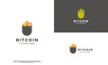 bitcoin in the pocket logo design icon template