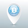 Bitcoin Pointer Blue Button