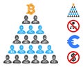 Bitcoin Ponzi Pyramid Web Vector Mesh Illustration