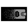 Bright Disintegrating Pixelated Halftone Bitcoin Pouch Icon