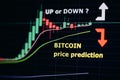 Bitcoin price forecast trend graph Royalty Free Stock Photo