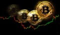 Bitcoin price volatility, conceptual trading illustration Royalty Free Stock Photo
