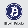 Bitcoin Private Crypto Currency. Vector BTCP Coin Pictogram.