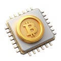 Bitcoin processor 3D icon isolated