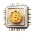 Bitcoin processor 3D icon