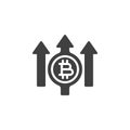 Bitcoin profit, increase vector icon