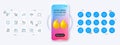 Bitcoin project, Circle area and Coffee delivery line icons. For web app, printing Vector