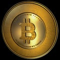 Bitcoin, Realistic Gold Isolated
